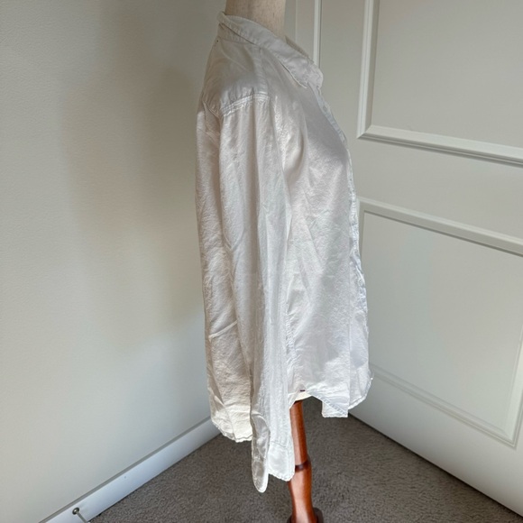 Xirena White Collared Long Sleeve Button Down Womens Medium - Picture 4 of 9